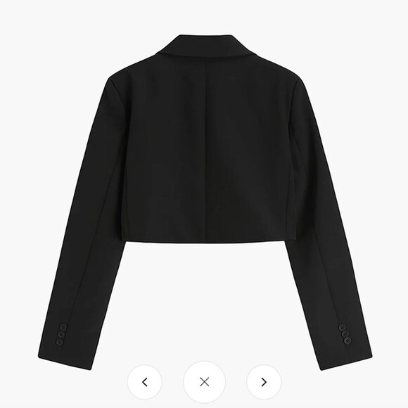 Crop Black Blazer - Commense - Picture 3 of 6